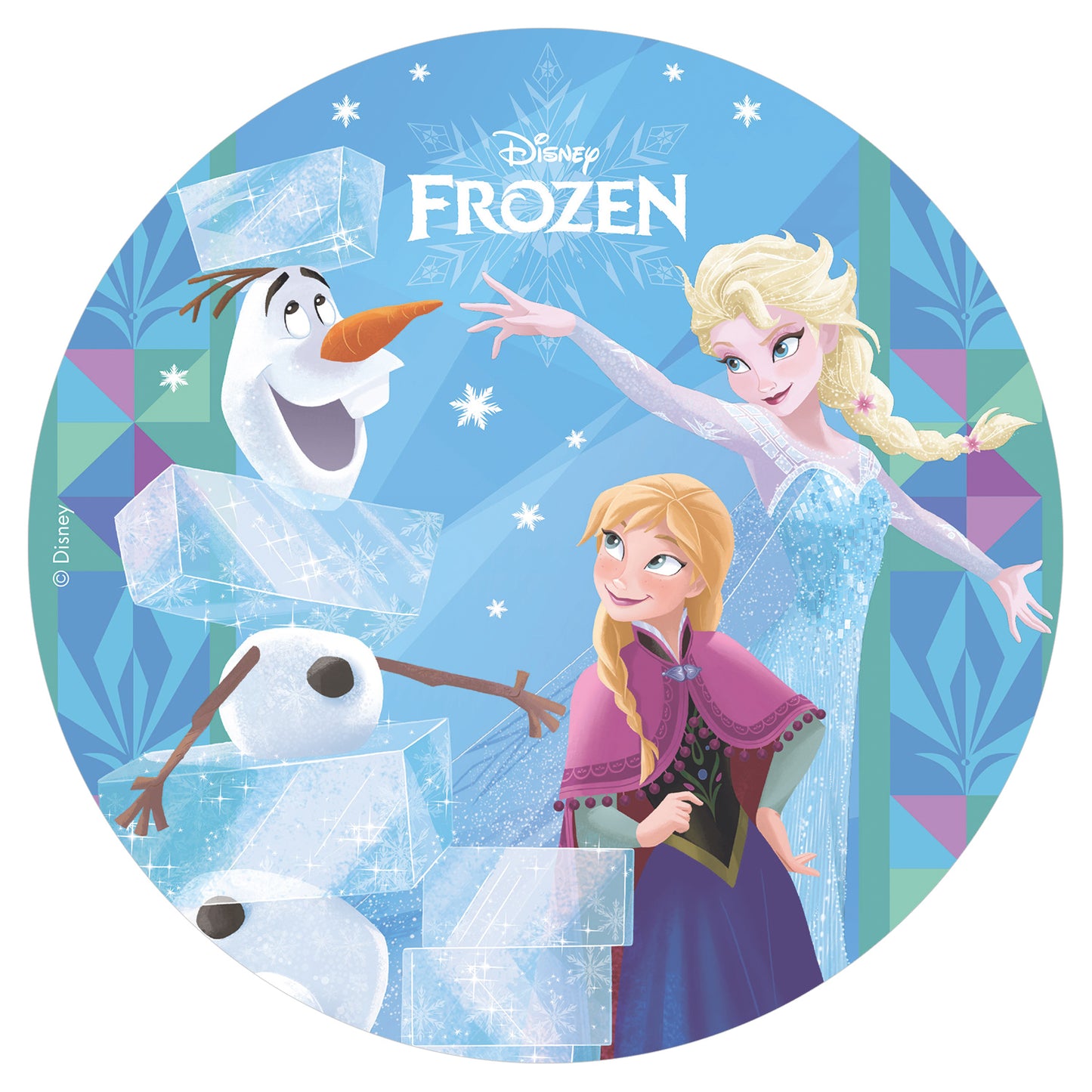 OBLEA PARA TARTAS DE FROZEN REDONDA DE 20CM