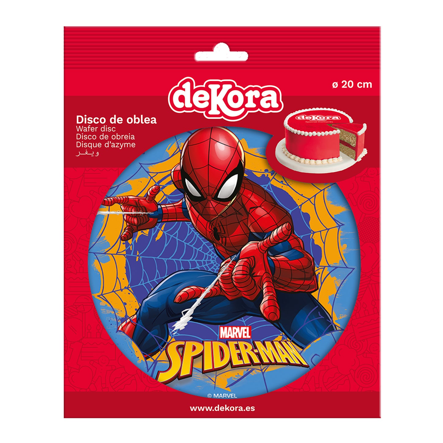OBLEA PARA TARTAS DE SPPIDERMAN REDONDA DE 20CM