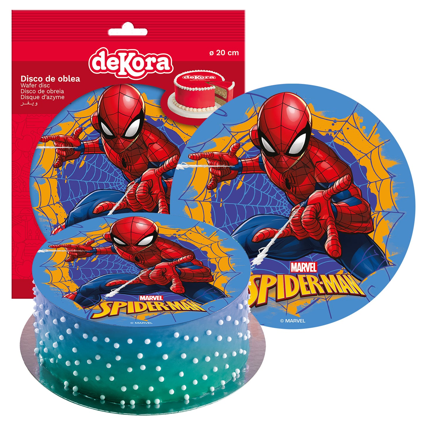 OBLEA PARA TARTAS DE SPPIDERMAN REDONDA DE 20CM