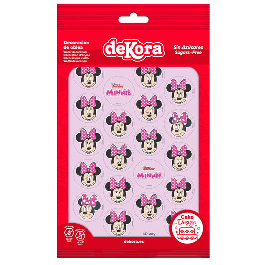MINI DISCOS DE OBLEA DE MINNIE REDONDOS DE 3,4CM