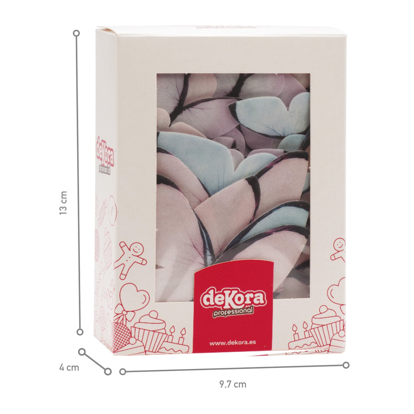 MARIPOSAS DE OBLEA COMESTIBLE SURTIDAS COLOR PASTEL 3-6 CM