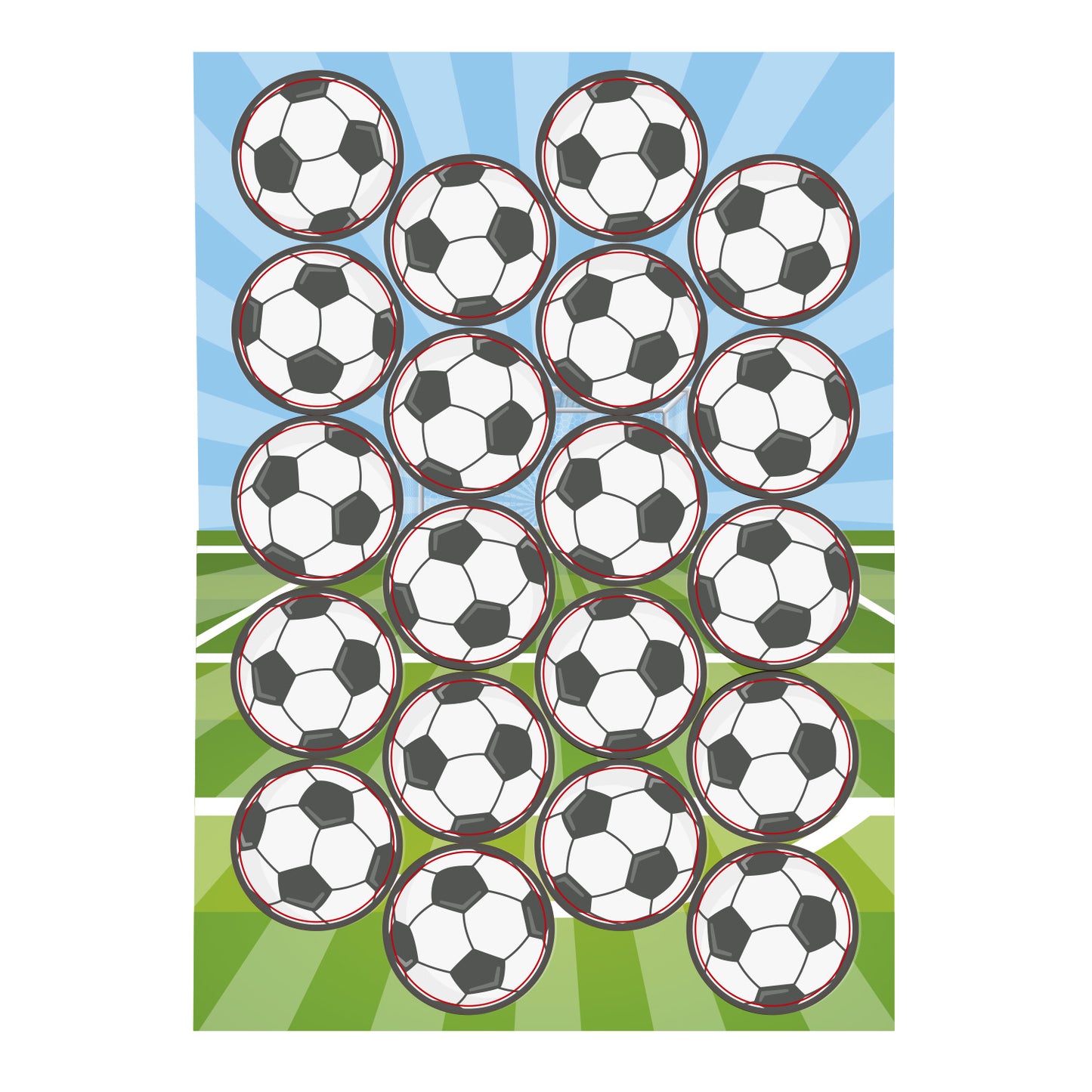MINI DISCOS PARA CUPCAKES DE OBLEA DE BALONES FÚTBOL DE 3,4CM