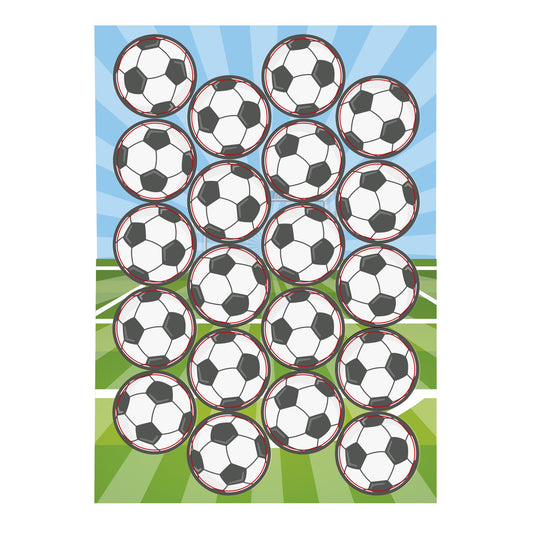 MINI DISCOS PARA CUPCAKES DE OBLEA DE BALONES FÚTBOL DE 3,4CM - PACK 2