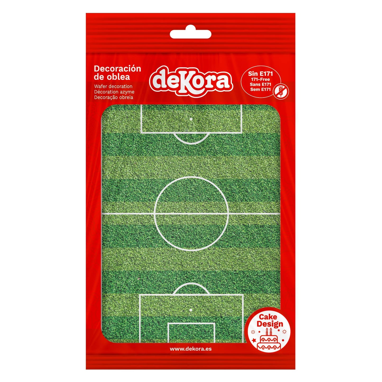 OBLEA PARA TARTAS DE CAMPO DE FUTBOL RECTANGULAR DE 15X21CM