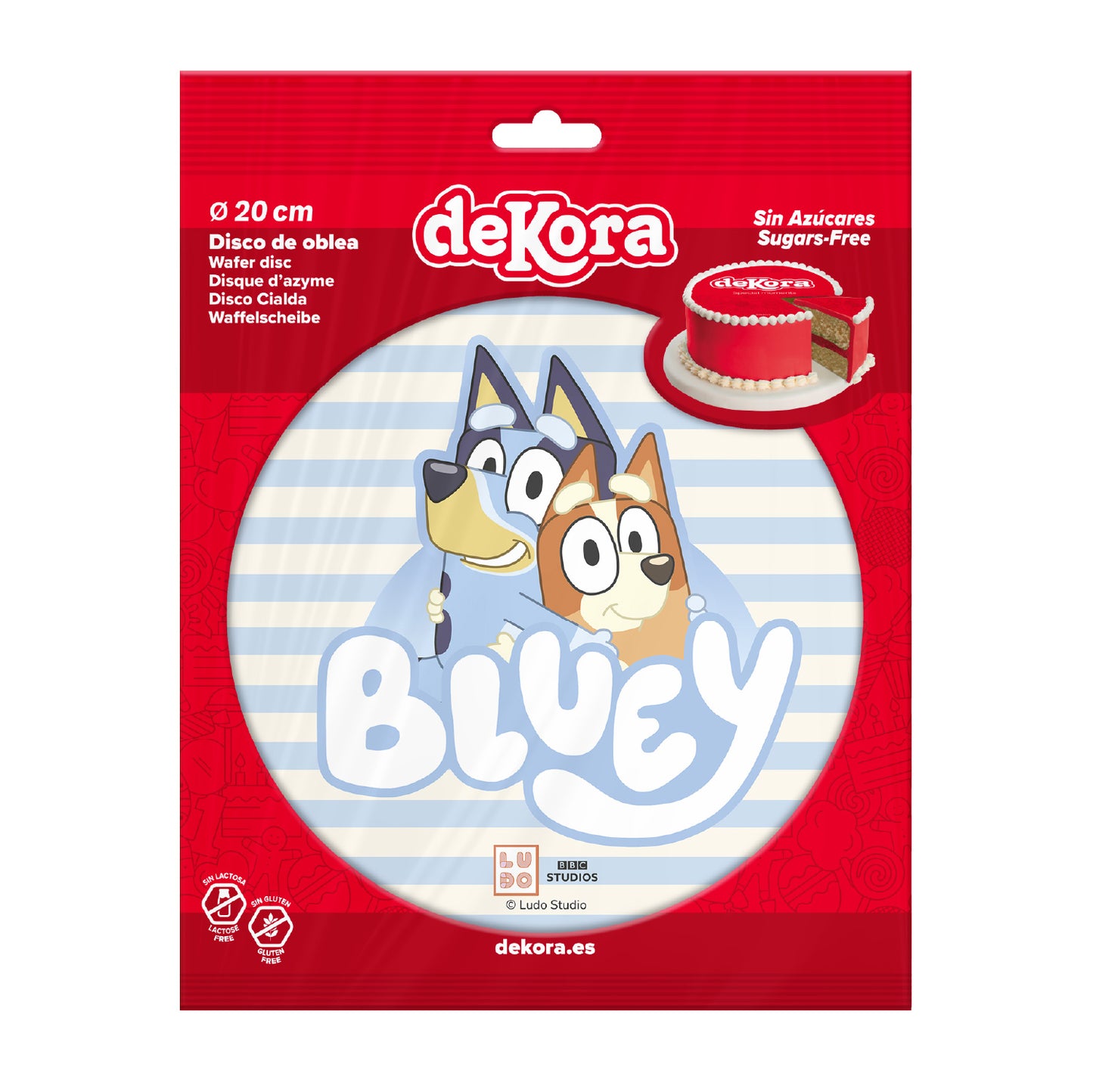 OBLEA PARA TARTAS DE BLUEY REDONDA DE 20CM