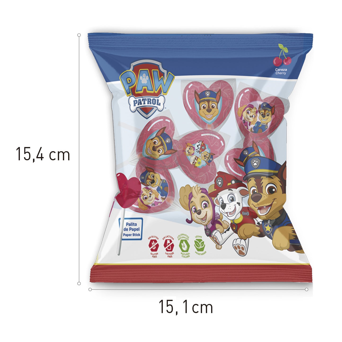 PIRULETAS CARAMELO CORAZÓN DE PATRULLA CANINA