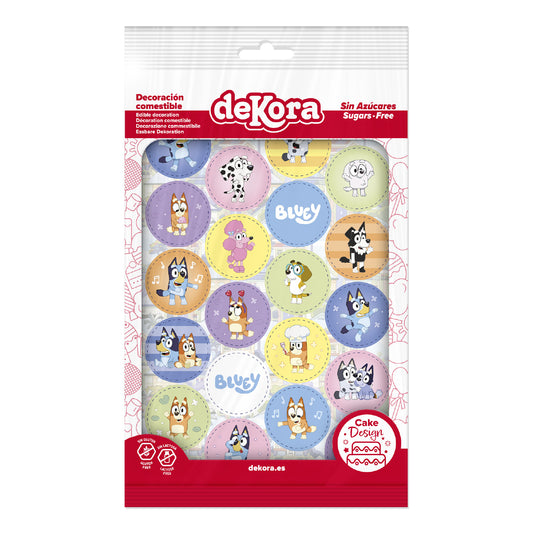 MINI DISCOS DE OBLEA DE BLUEY REDONDOS DE 3,4CM