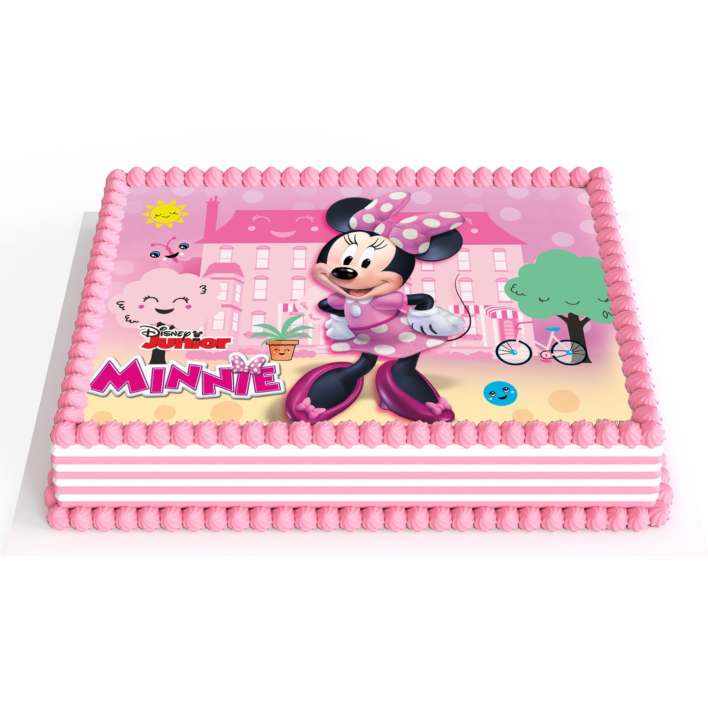 OBLEA PARA TARTAS DE MINNIE RECTANGULAR DE 15X21CM