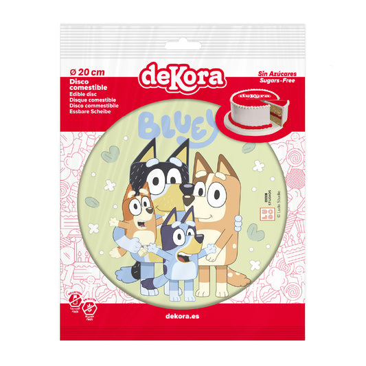 DISCO COMESTIBLE PARA TARTAS DE BLUEY 20CM