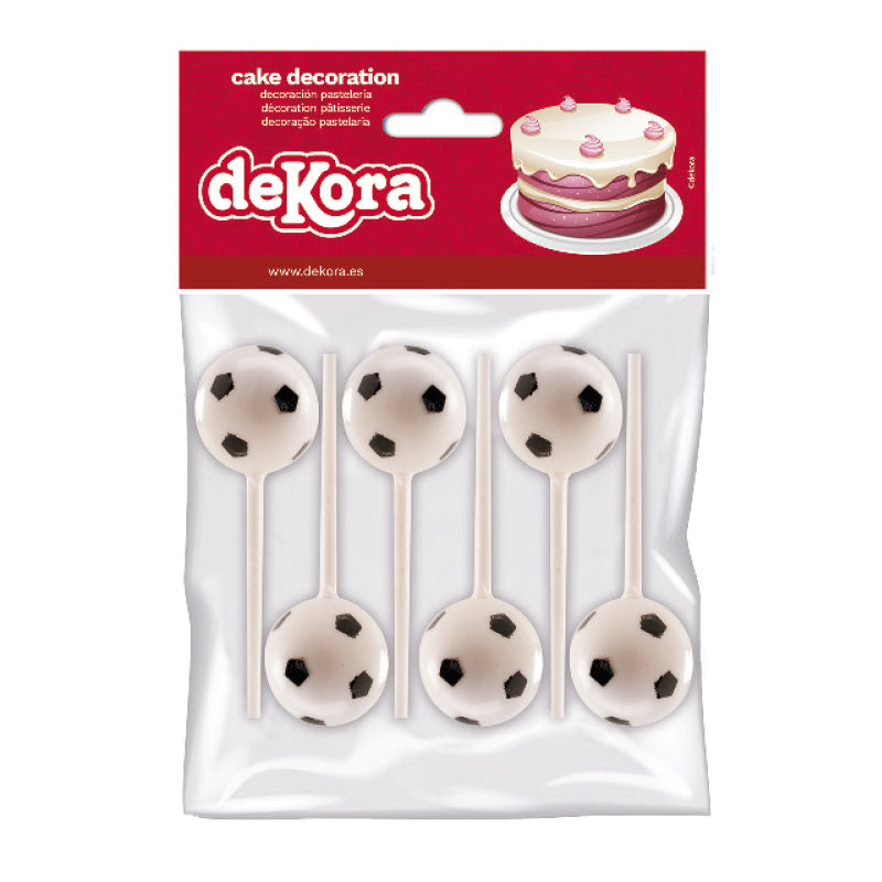 CAKE TOPPERS 6 BALONES DE FÚTBOL