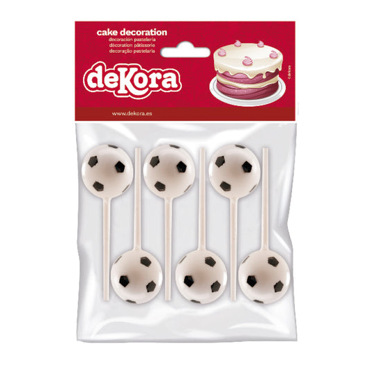 CAKE TOPPERS 6 BALONES DE FÚTBOL