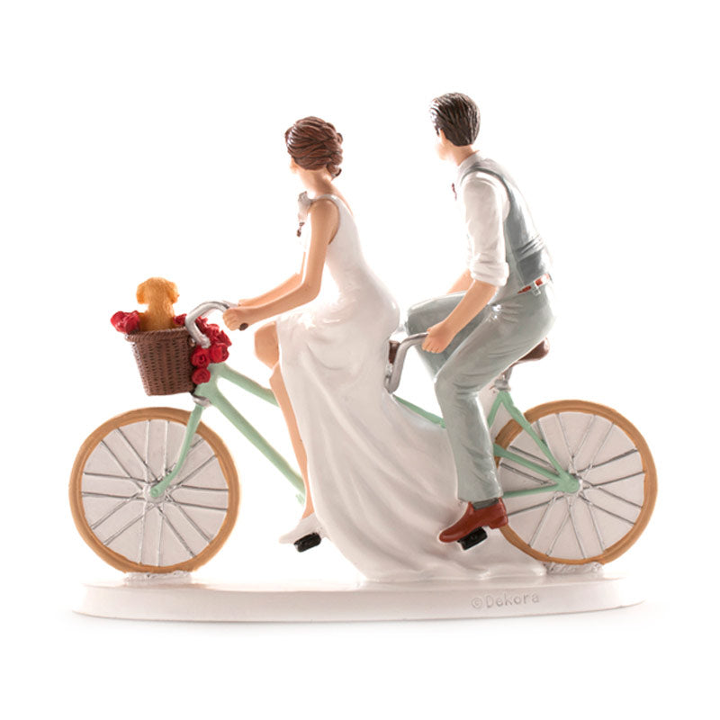 FIGURA TARTA BODA PAREJA BICICLETA 16x18 CM