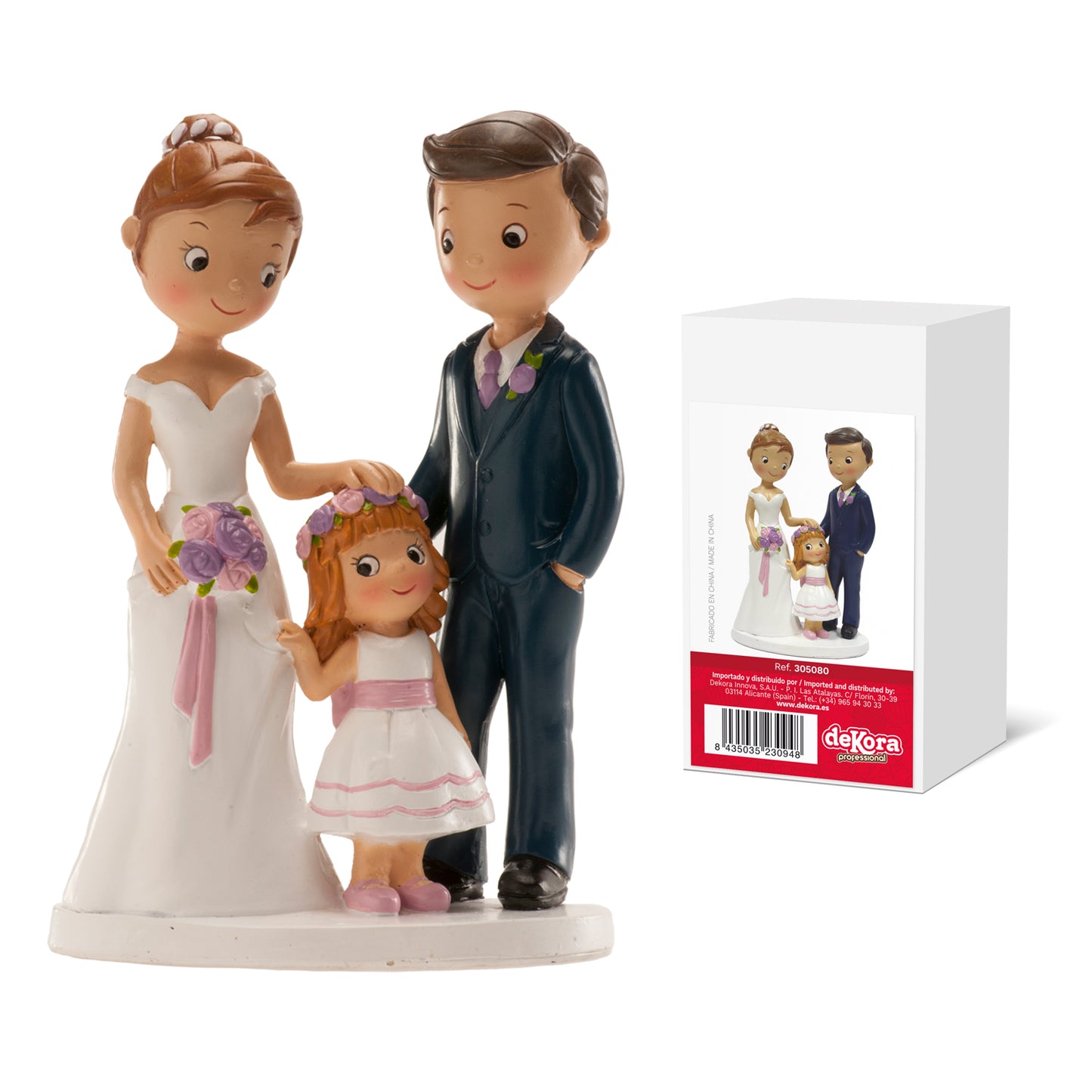 FIGURA TARTA BODA PAREJA CON NIÑA 16 CM