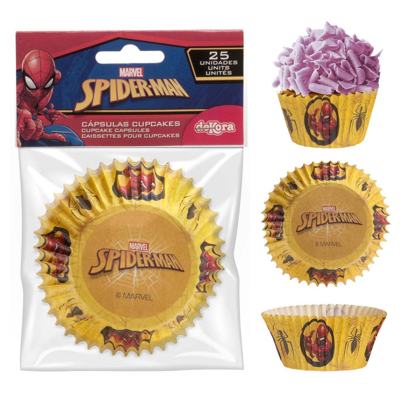 CAPSULAS CUPCAKE SPIDERMAN - 25 UDS