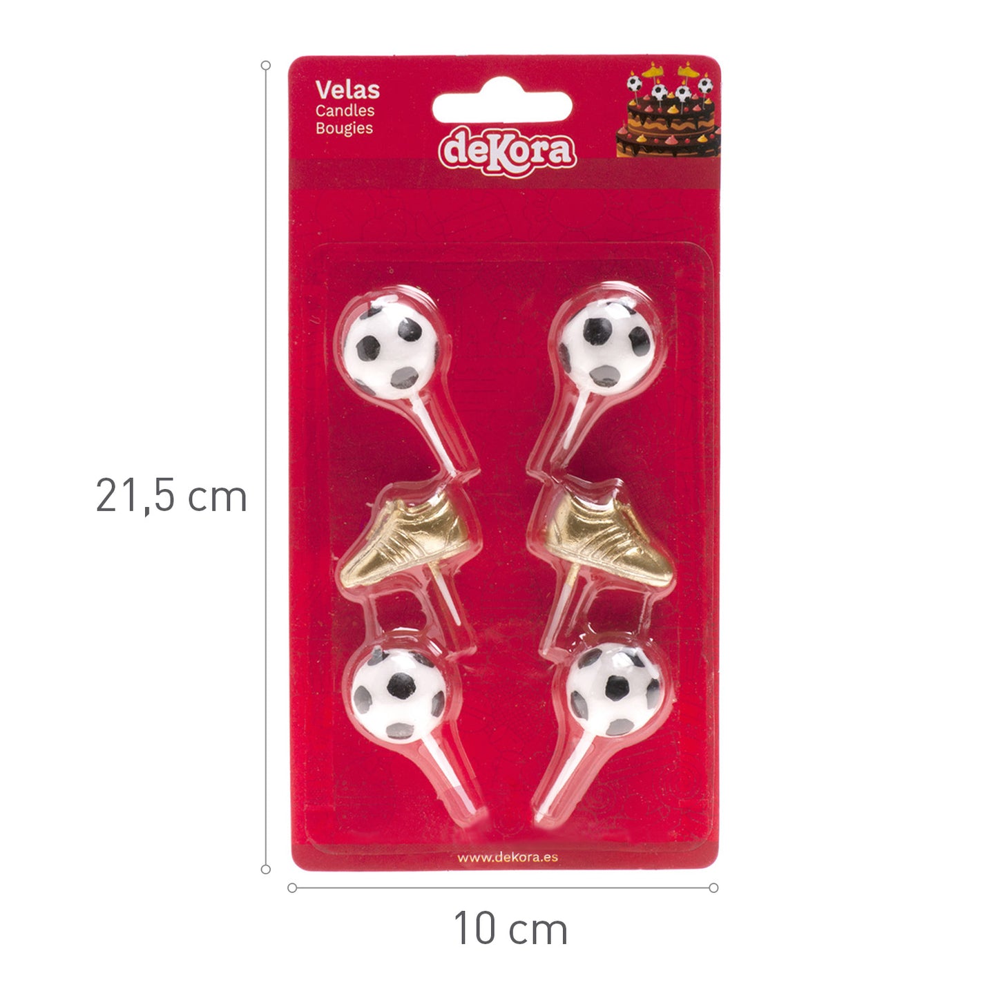 VELAS TARTA BALÓN Y BOTA DE FÚTBOL
