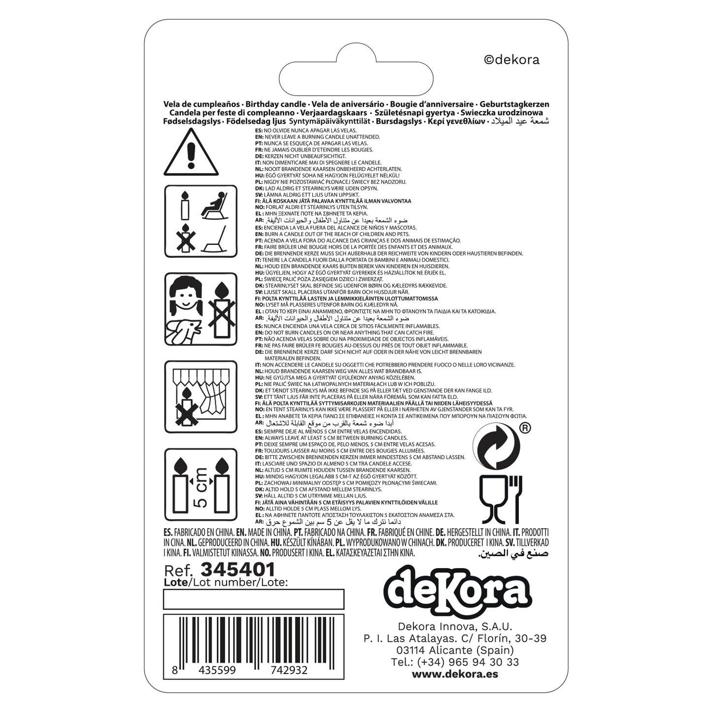 VELA 50 AÑOS SEÑAL PROHIBIDO 6,3 CM