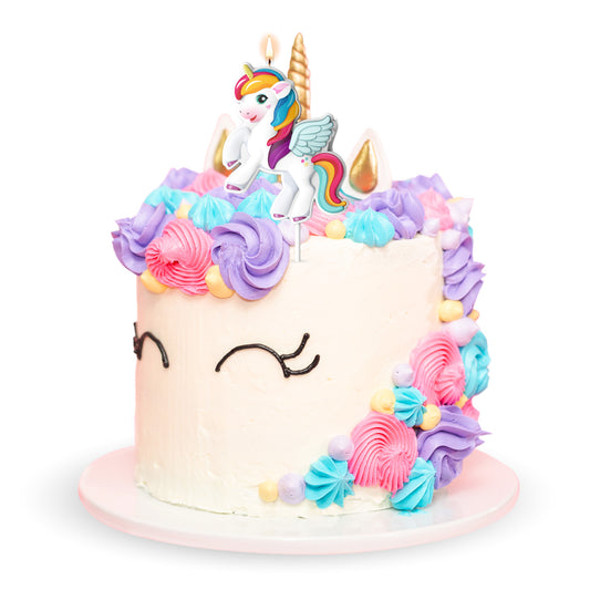 VELA TARTA CUMPLEAÑOS UNICORNIO 8CM