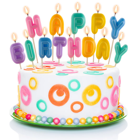 VELAS LETRAS HAPPY BIRTHDAY TARTA CUMPLEAÑOS 8 CM