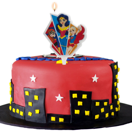 VELA TARTA CUMPLEAÑOS SUPER HERO GIRLS 2D 7,5CM