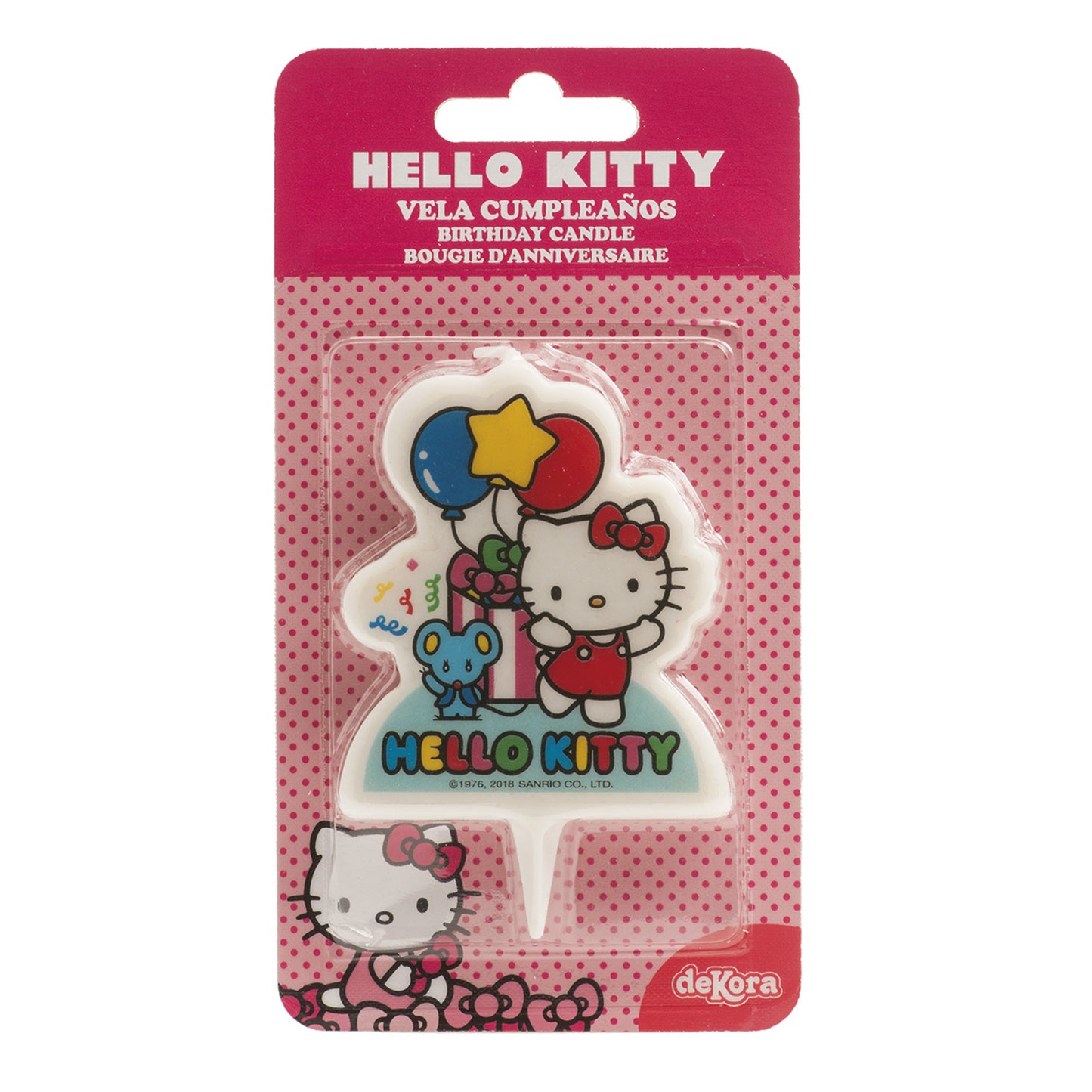 VELA TARTA CUMPLEAÑOS HELLO KITTY 2D 7CM