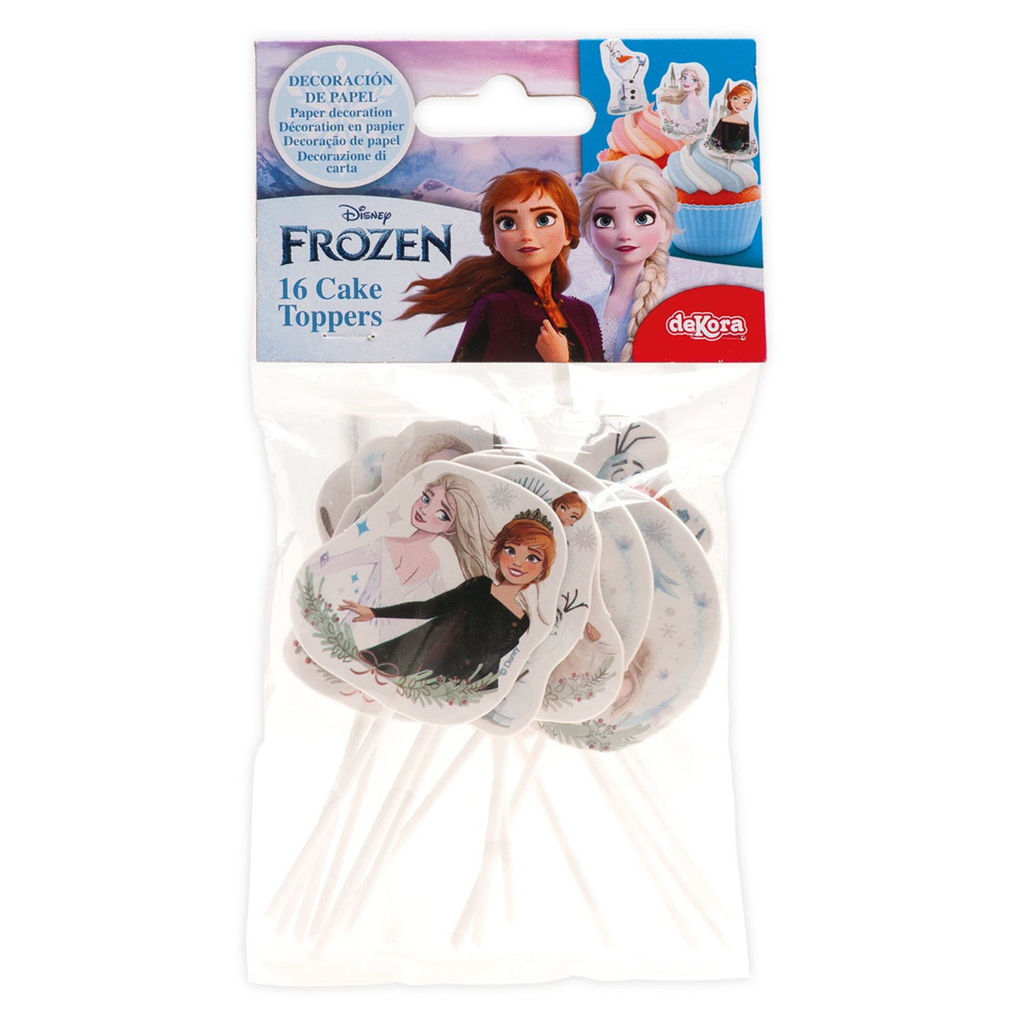 CAKE TOPPERS PAPEL FROZEN - 16 UD