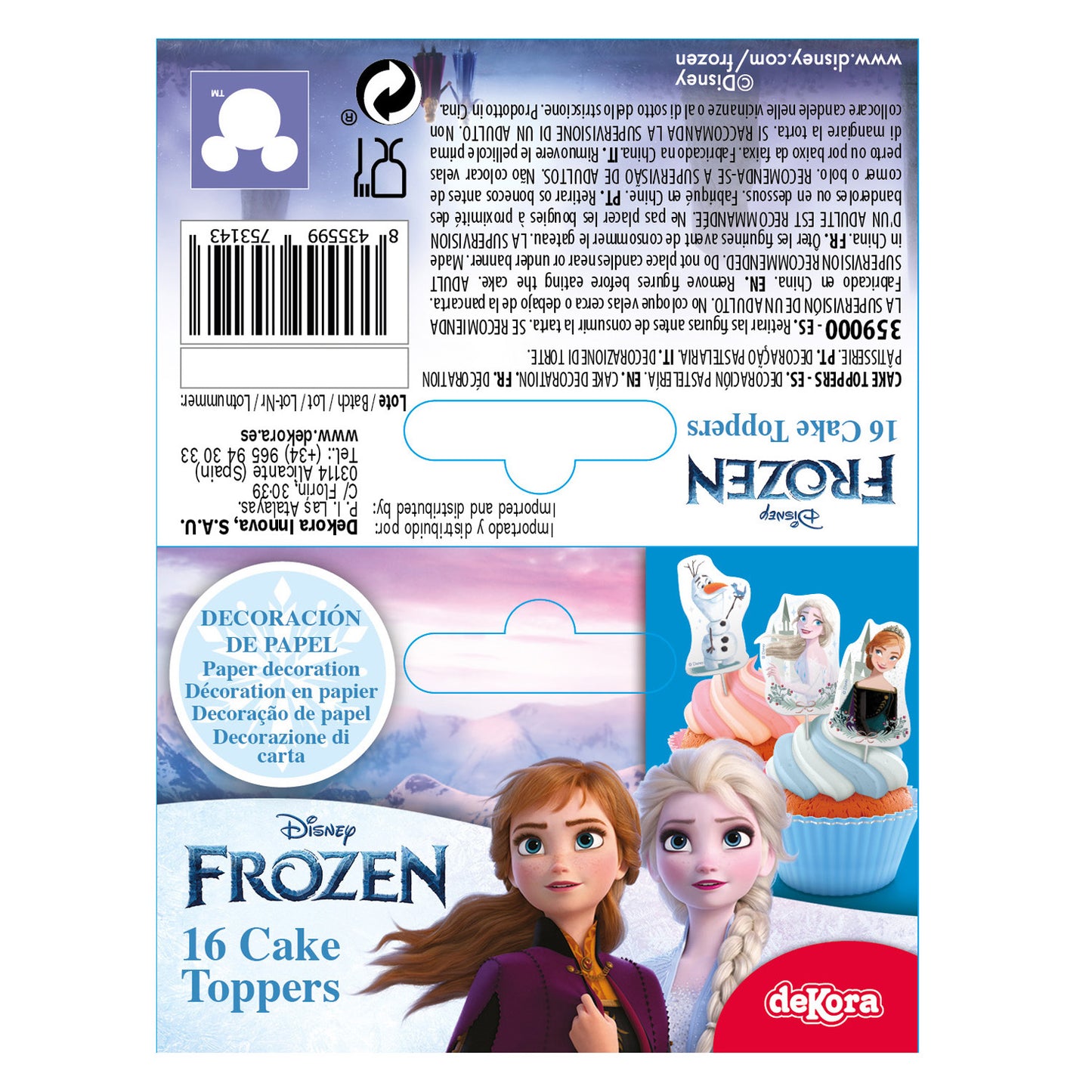 CAKE TOPPERS PAPEL FROZEN - 16 UD