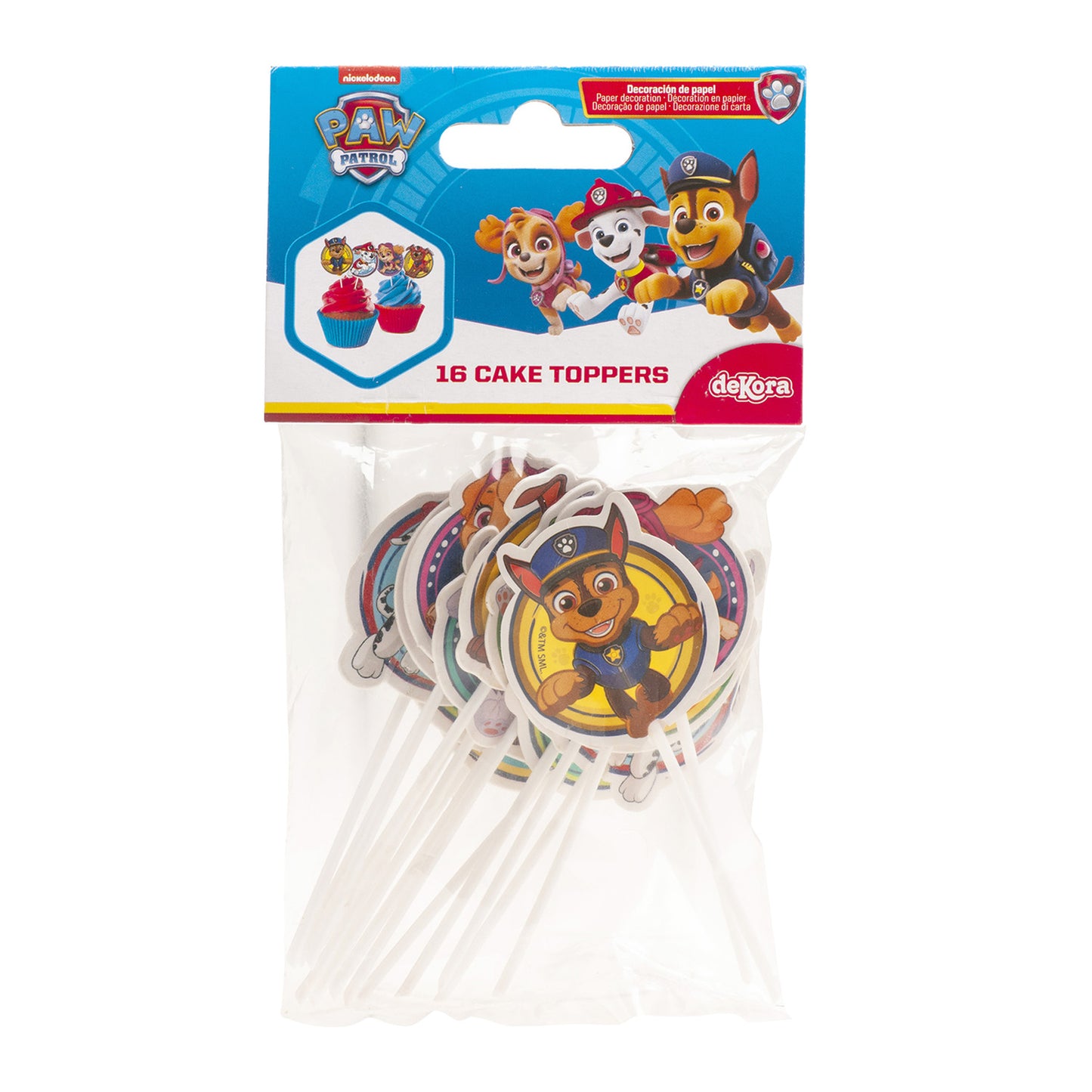 CAKE TOPPERS PAPEL PATRULLA CANINA - 16 UD