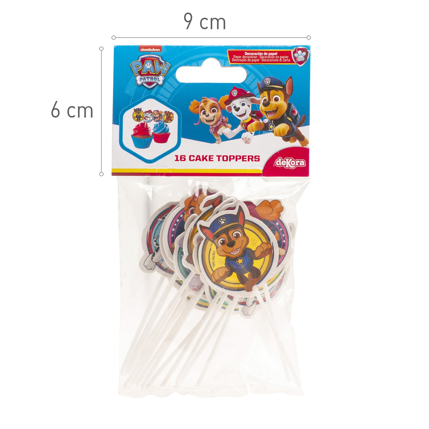 CAKE TOPPERS PAPEL PATRULLA CANINA - 16 UD