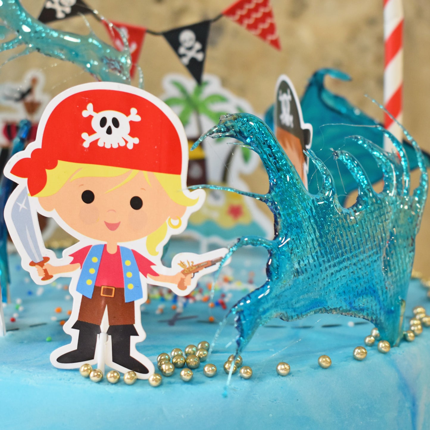 CAKE TOPPER PAPEL PIRATAS 15 CM