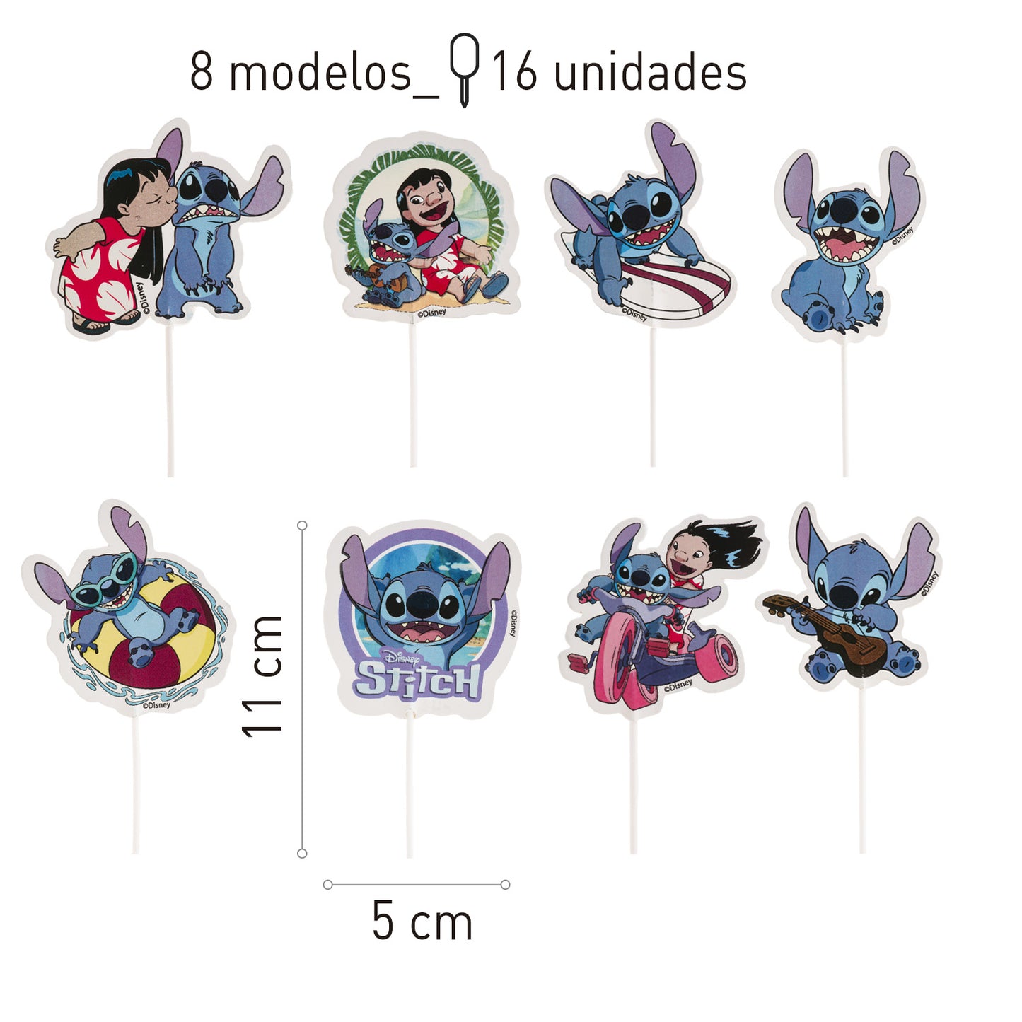 CAKE TOPPERS PAPEL STITCH - 16 UD