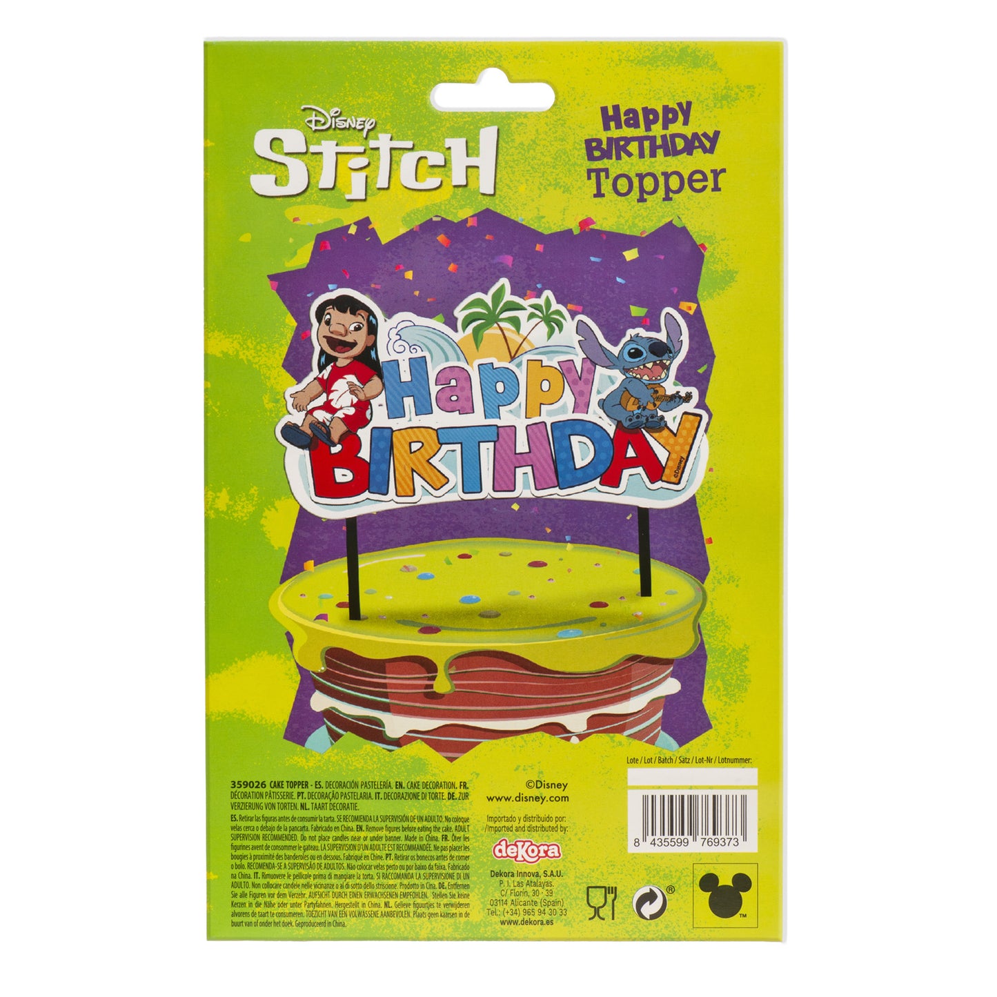CAKE TOPPER PAPEL STITCH 17,5CM