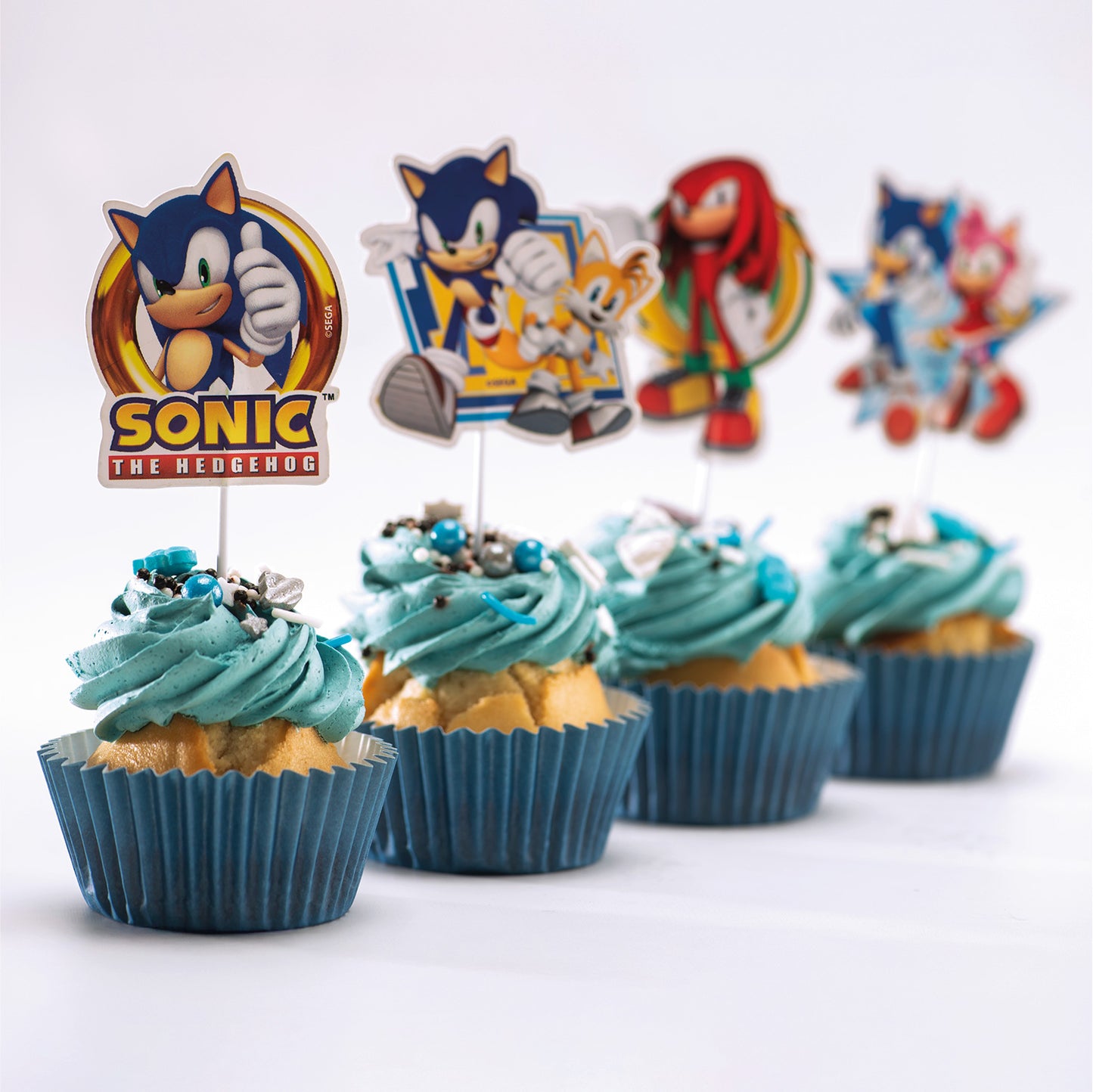 CUPCAKE TOPPERS PAPEL SONIC 16 UNIDADES