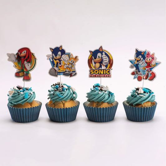 CUPCAKE TOPPERS PAPEL SONIC 16 UNIDADES