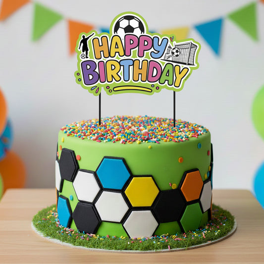 CAKE TOPPER PAPEL FÚTBOL COLOR 17,5 CM