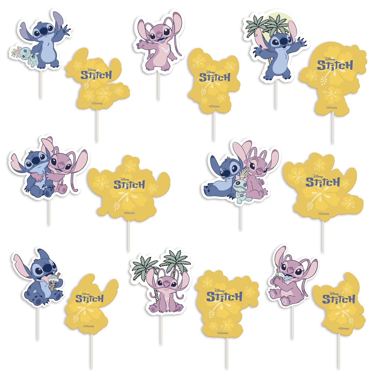 CUPCAKE TOPPERS PAPEL STITCH & ANGEL - 16 UD