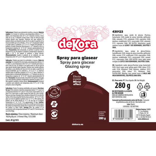 SPRAY GLAZE MARRÓN CHOCOLATE CON EFECTO ESPEJO 280G