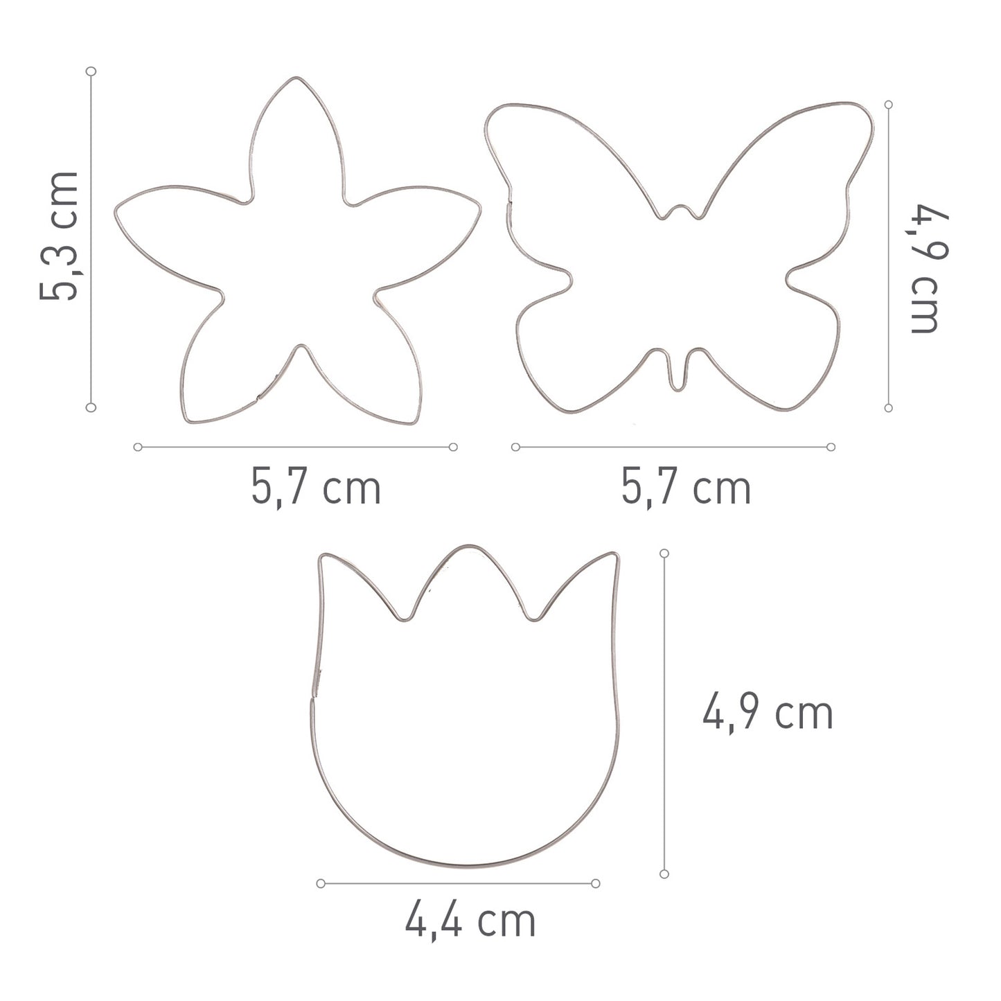 CORTADORES PARA GALLETAS DE FLORES - 2 UD