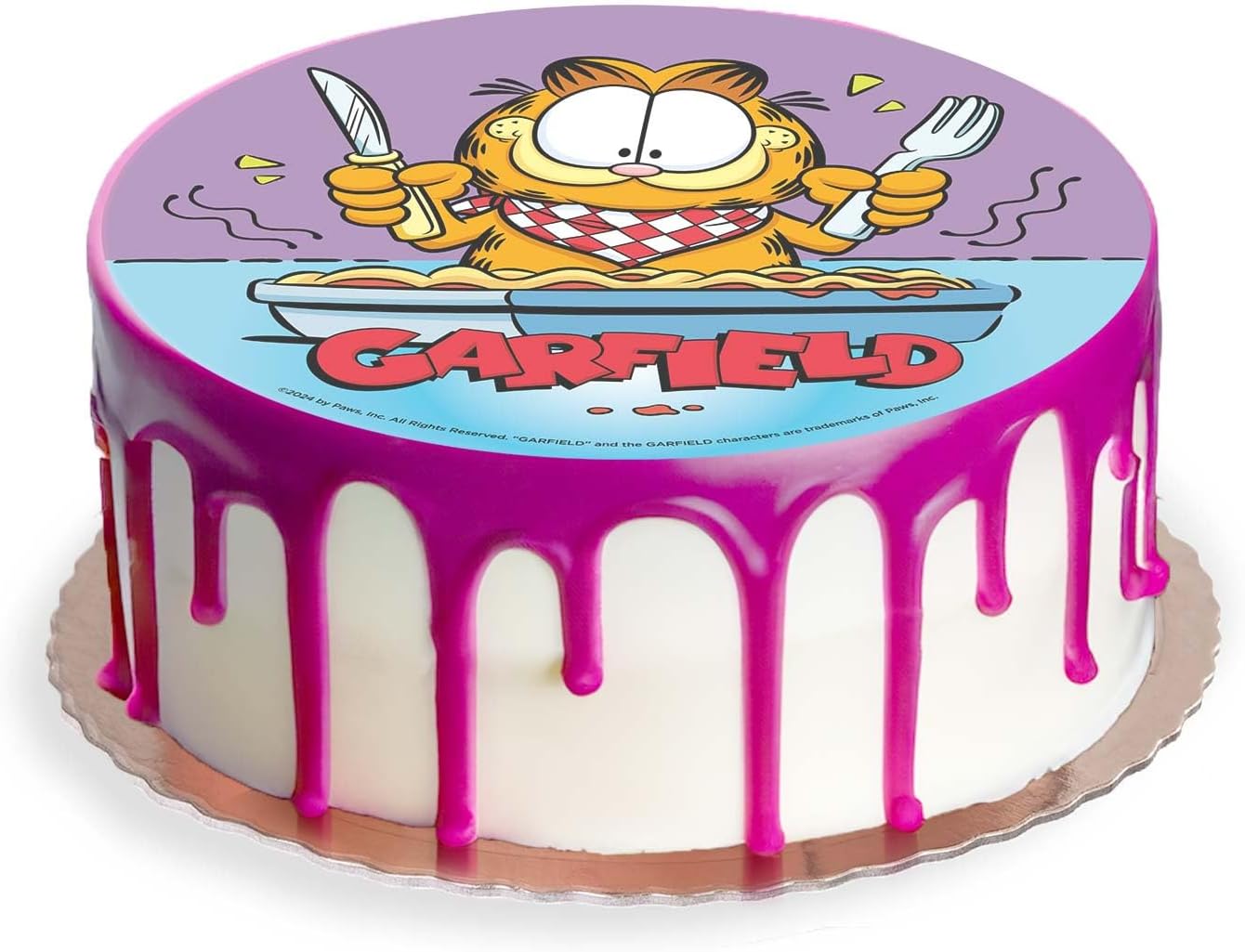 OBLEA PARA TARTAS DE GARFIELD REDONDA DE 20CM