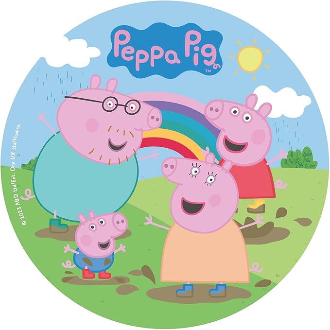 OBLEA PARA TARTAS DE PEPPA PIG REDONDA DE 20CM