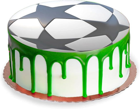 OBLEA PARA TARTAS DE BALON DE FUTBOL REDONDA DE 20CM