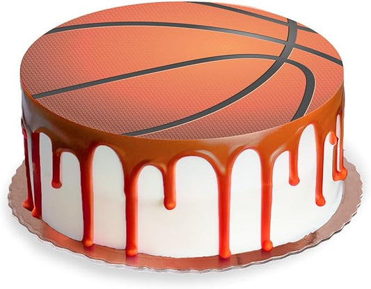 OBLEA PARA TARTAS DE BALON DE BALONCESTO REDONDA DE 20CM