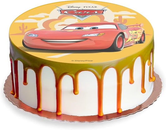 OBLEA PARA TARTAS DE CARS REDONDA DE 20CM