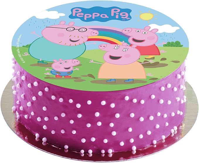 OBLEA PARA TARTAS DE PEPPA PIG REDONDA DE 20CM