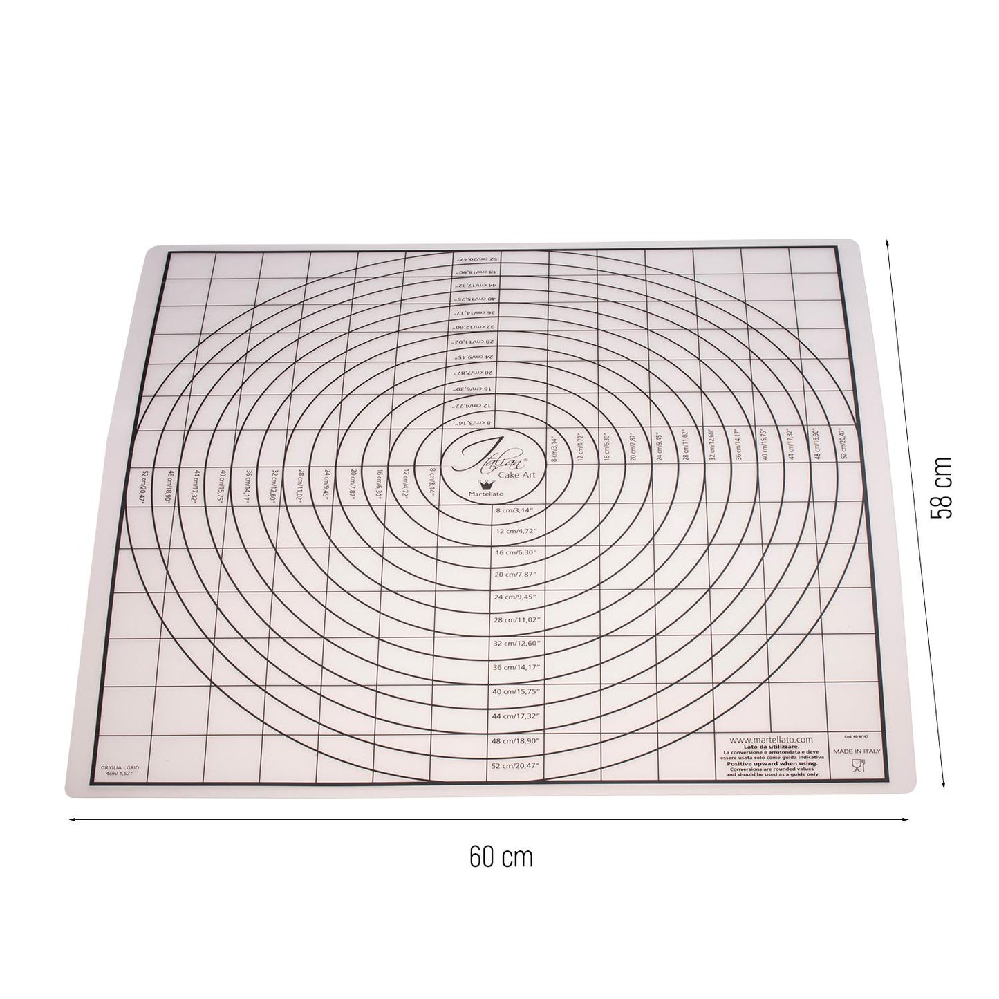 TAPETE ANTIDESLIZANTE FONDANT CIRCULOS CONCENTRICOS 60X58CM