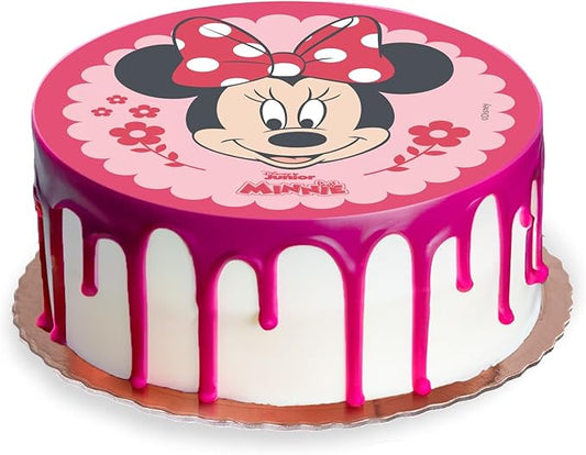 OBLEA PARA TARTAS DE MINNIE REDONDA DE 20CM