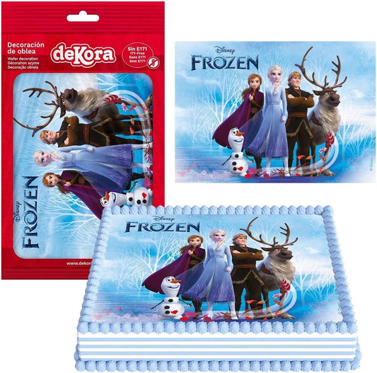 OBLEA PARA TARTAS DE FROZEN RECTANGULAR DE 15X21CM