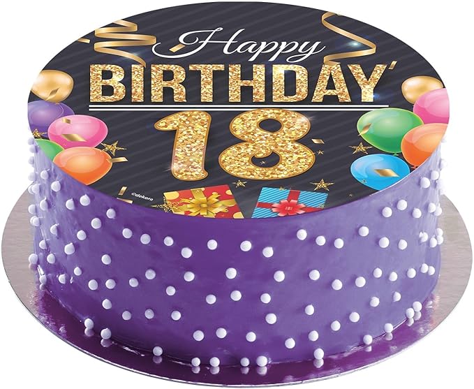OBLEA PARA TARTAS DE 18 CUMPLEAÑOS REDONDA DE 20CM