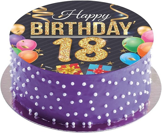 OBLEA PARA TARTAS DE 18 CUMPLEAÑOS REDONDA DE 20CM