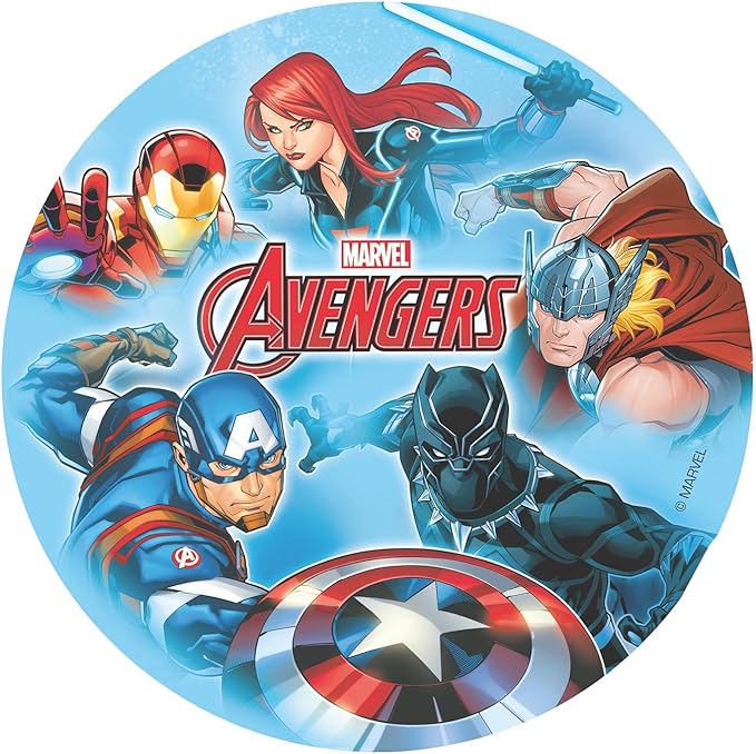 OBLEA PARA TARTAS DE LOS VENGADORES REDONDA DE 20CM