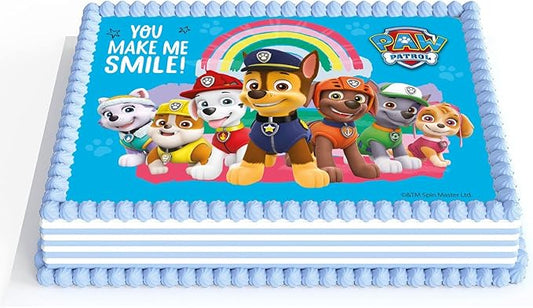 OBLEA PARA TARTAS DE PATRULLA CANINA RECTANGULAR DE 15X21CM
